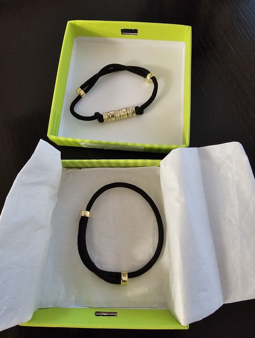 Nordstrom Bulgari Inspired Bracelets Adjustable Cubic Zirconia Black Cord  OS
